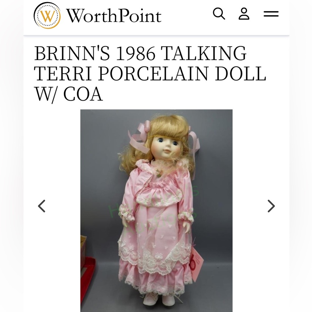 Brinns Vintage 1986 collectible edition talking Terri porcelain doll!